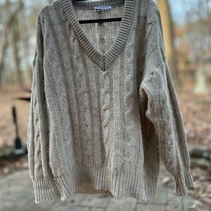 Vintage wool Men's Cream Sweater xl